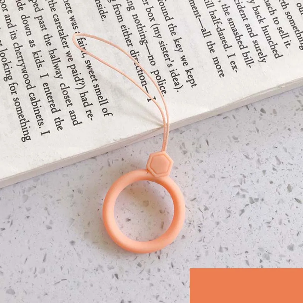 

Simple For Mobile Phone Case Silicone Keychain Shatter-resistant Keycord Phone Strap Key Straps Finger Ring Strap Lanyard