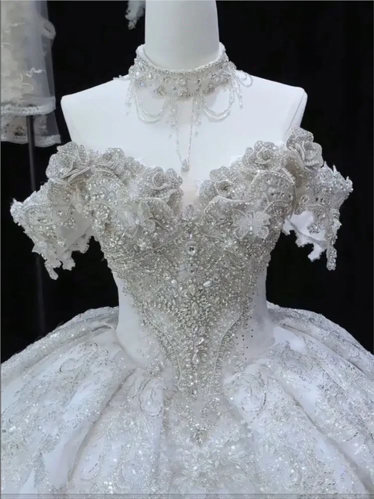 One-shoulder Heavy Industry's new high-end custom-made large-sized tailline dress with high-quality main fabric