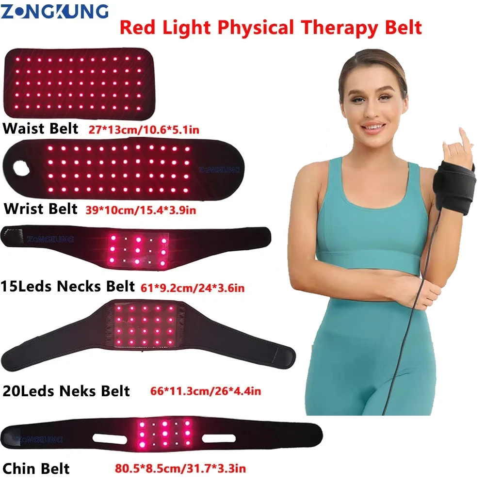 

USB Plug-in Red Light Relaxation Strap,660&850nm Near-infrared Light,Relieve Muscles Waist Neck Shoulder Hand Wrist Chin Pad