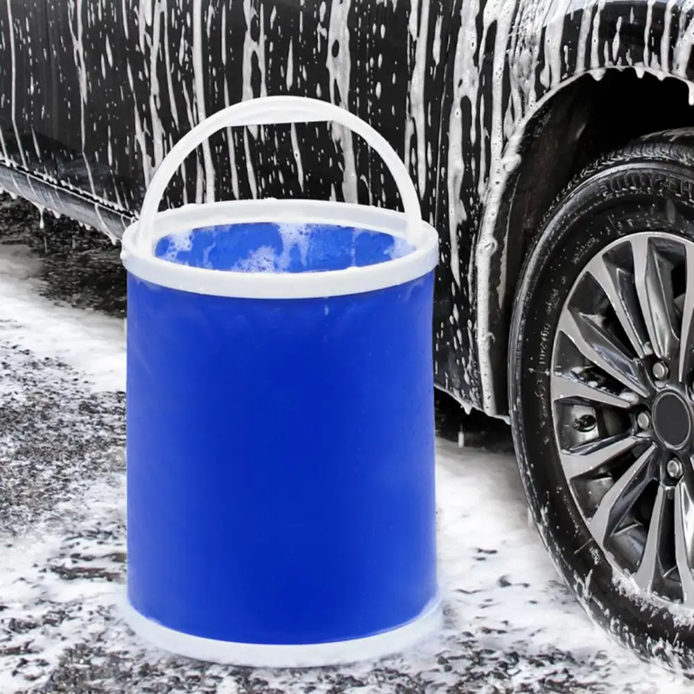 Car Folding Bucket Car Washing Foldable Bucket Collapsible Canvas Car Washing Bucket 11l Capacity for Outdoor Fishing Auto