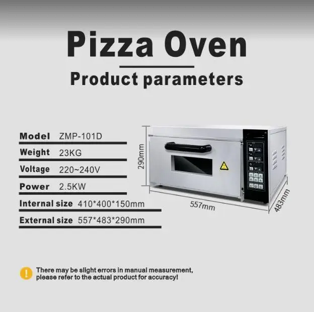 New 220V Portable High Productivity Automatic One Layer One Tray Electric Steel Deck Pizza Oven Flour-Based Bakery Use
