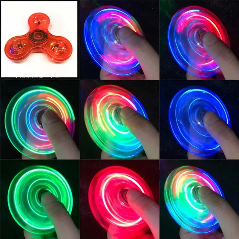 5 Style Luminous LED Light Colorful Fingertip Toys Spinner Hand Top Spinners Figet Spiner Finger Stress Relief Toys