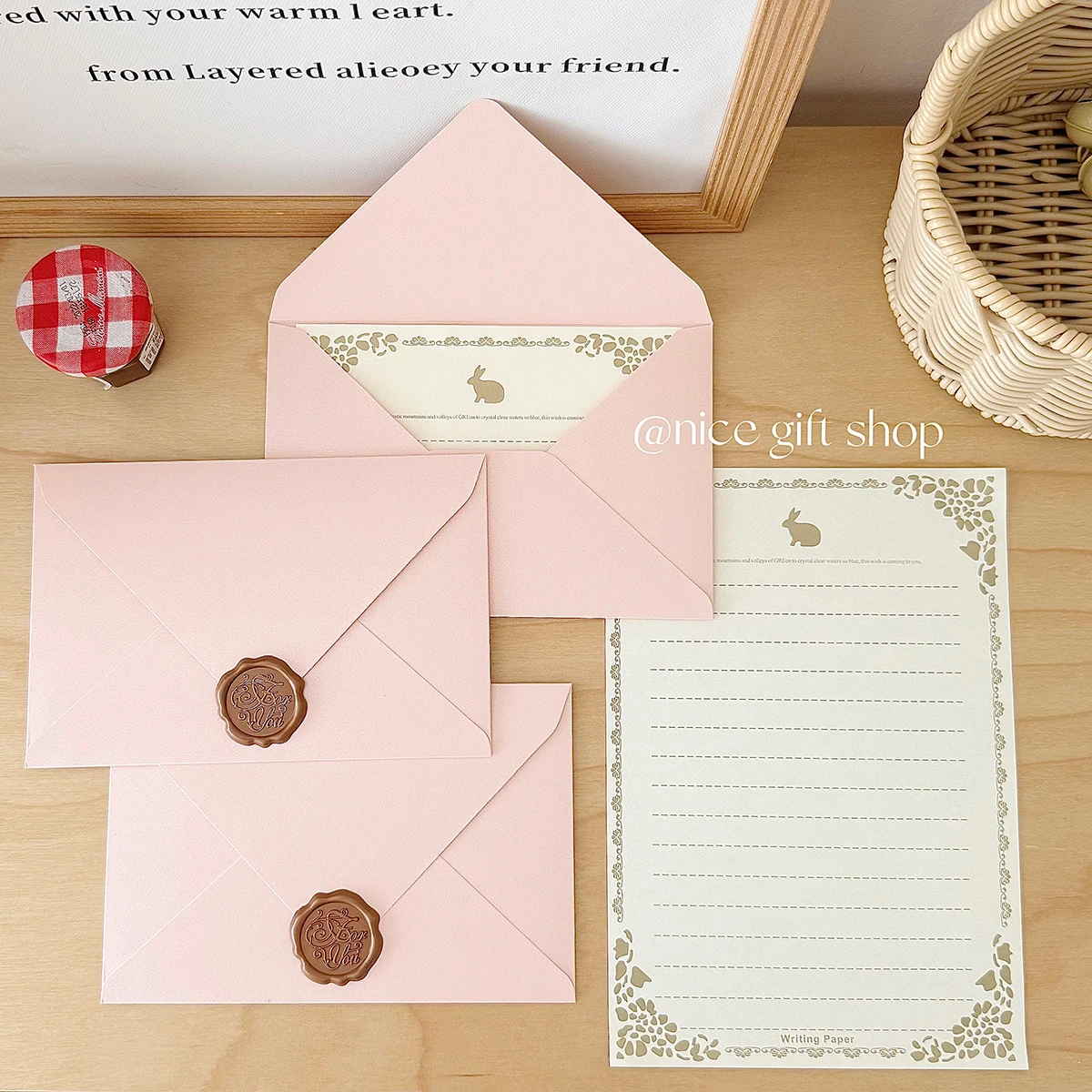 

1 set of pearlescent envelope stationery set Holiday handwritten confession blessing letter Wedding party invitations
