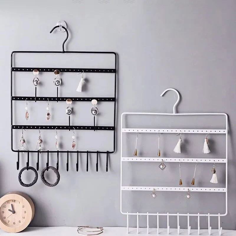 Metal Earring Jewelry Display Organizer Wall Hanging Jewelry Stand Hook up Necklace Ring Jewelry Storage Display Store Decor