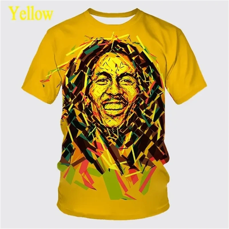 New Summer Fashion Cool Music Style T-shirt Bob Marley Reggae Rasta 3D Printing Men\'s Top Hip-hop Unisex Short-sleeved T Shirts