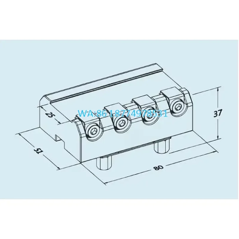 Wmwmnu Wire Cut Fixture Model 3A-110061 for Erowa System ITS 50 Fork Tail Clamp 80x51x37mm SUS440 Material