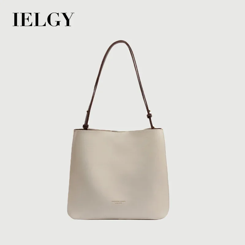 IELGY Large Capacity Retro Simple Texture Niche Messenger Bag For Women