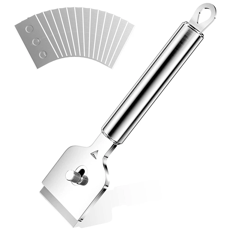 Refrigerator Defrost Ice Shovel Metal, Scraper Ceramic Hob With 14 Replacement Blades, Glass Scraper Ceramic Hob, Hob Scraper