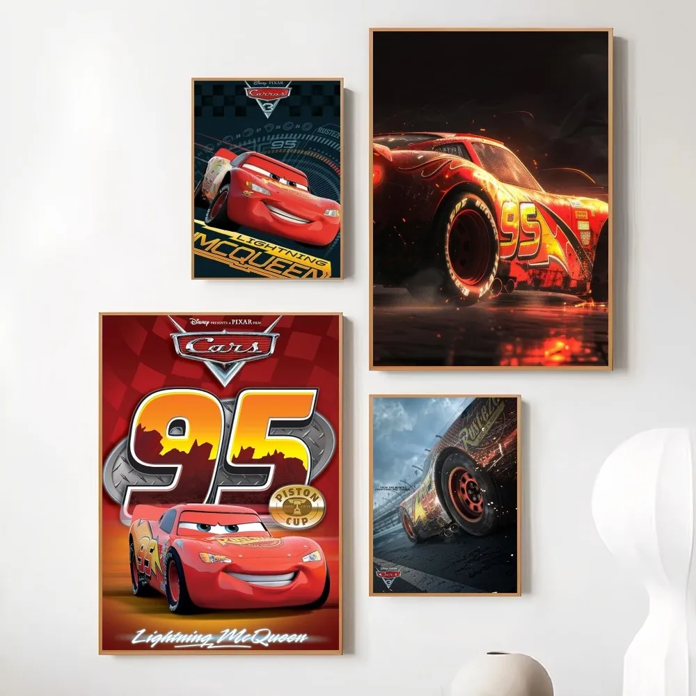 L-Lightning M-McQueen 95 Cars Poster Prints Wall Painting Bedroom Living Room Decoration Office Small