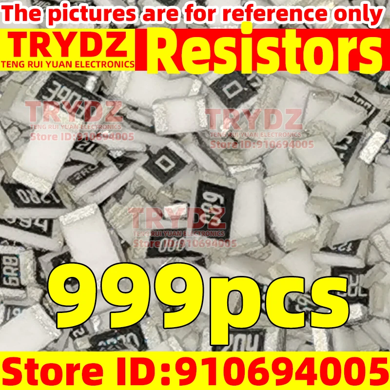New 999pcs SMD resistors, mixed in different sizes, commonly used mixed resistor packs for maintenance