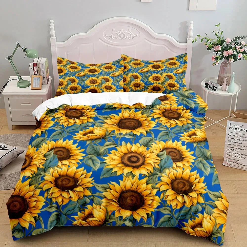 Vintage Van Gogh Sonnenblumen Bettbezug-Set King Queen Double Full Twin Einzelbettwäsche-Set