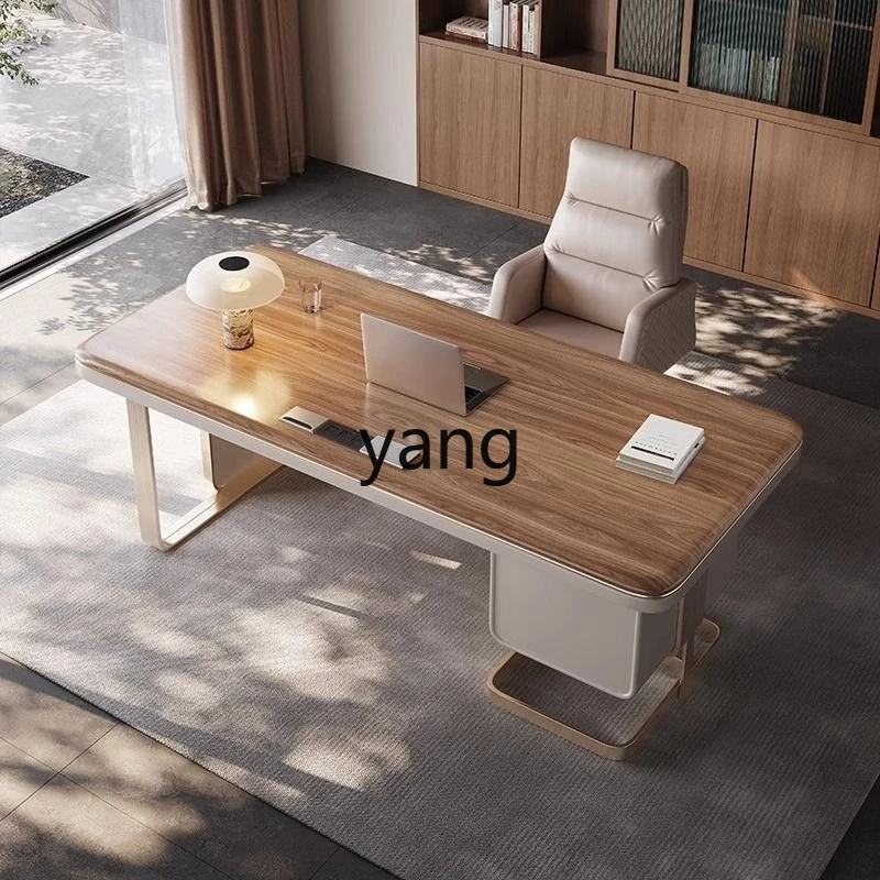 LH solid wood desk light luxury modern office computer desk high sense study writing desk