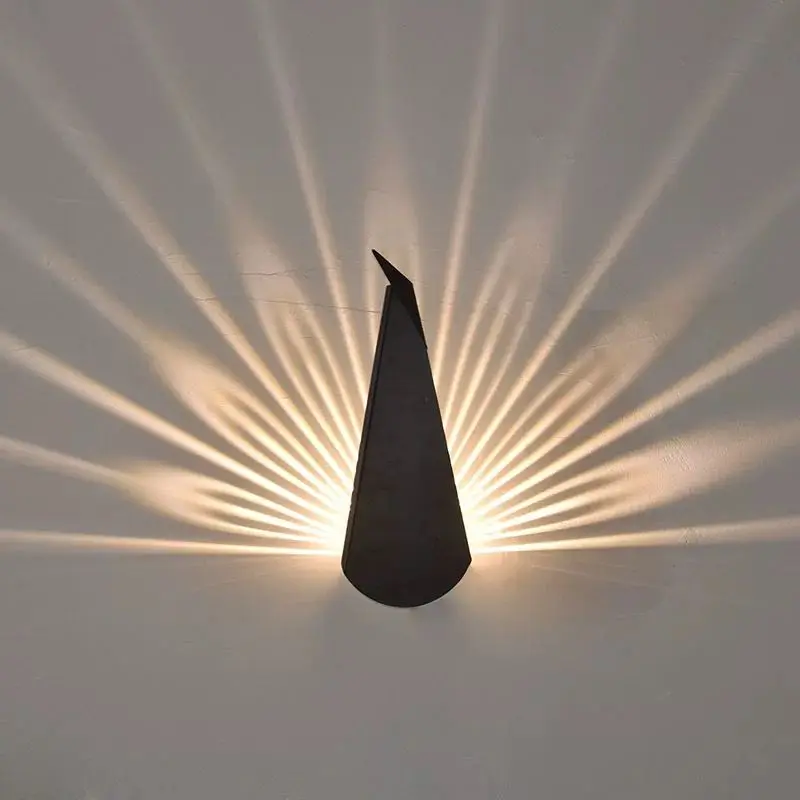 

modern peacock wall lamp corridor bedroom bedside lamp modern creative personality LED color iron wall lamp