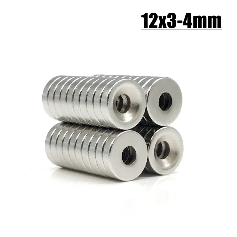 Bulk Pack Magnets 5/10/20/50/100/200pcs 12x3-4mm round Hole DIY Craft Accessories for Office Kitchen 12*3-4mm Hook Tools
