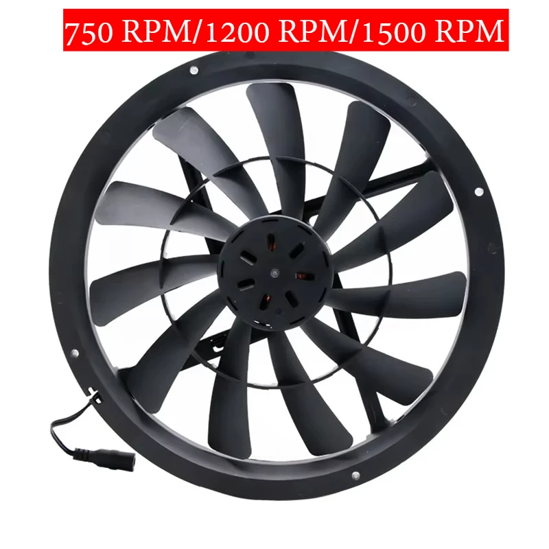 12V Silent Cabin Cooling Fan Mobile Computer Chassis 25030 25Cm Succulent Rack RV Ventilation Electric Power Ball Plastic