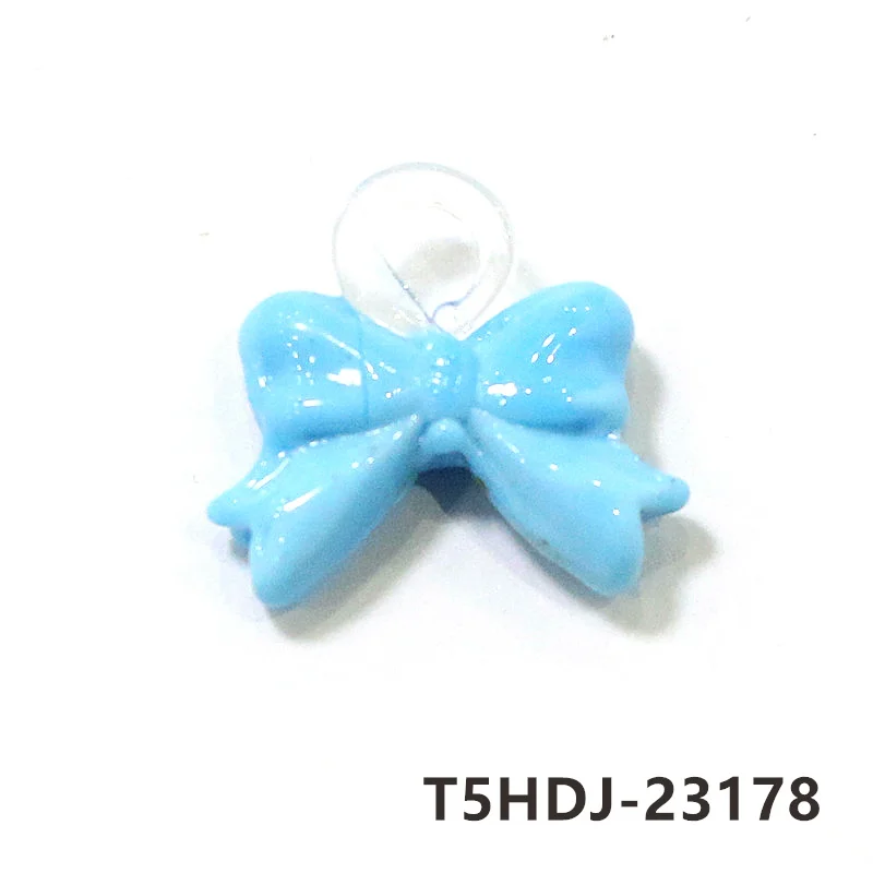 5pcs Custom Mini Cute Bowknot Charm Glass Pendant Tiny Handmade Bow Ornament Creative Fashion Women\'s Jewelry Making Accessories