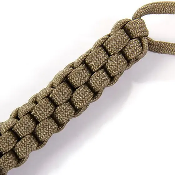 Paracord Square Weave Knife Lanyard--Khaki