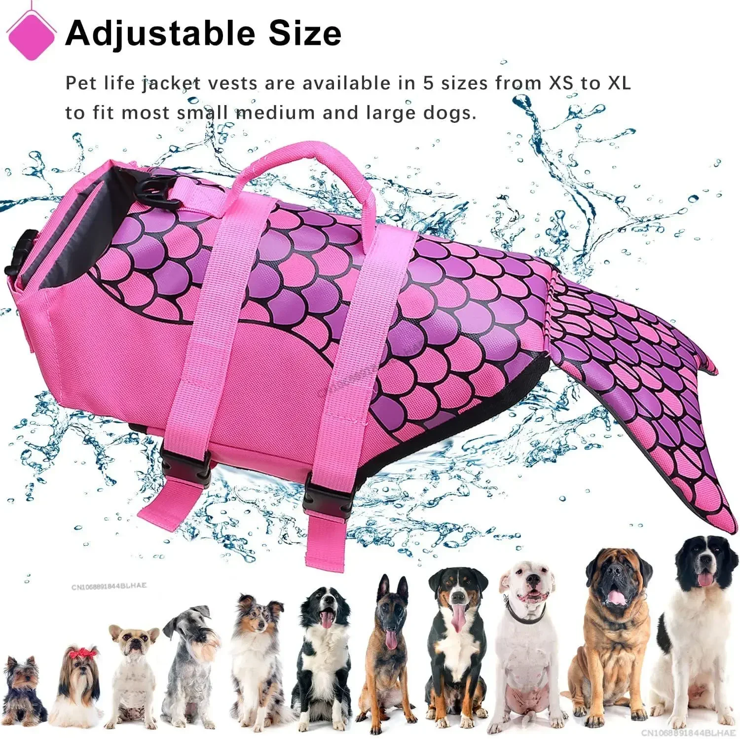 Summer Dog Life Jacket Lifesaver Swimwear Shark Vests with Rescue Handle Pet Dog Safety Swimsuit For Outdoor Pool Beach Boating