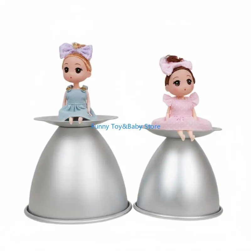 Molde bolo boneca liga alumínio, ferramenta cozimento formato saia para fácil liberação e até distribuição