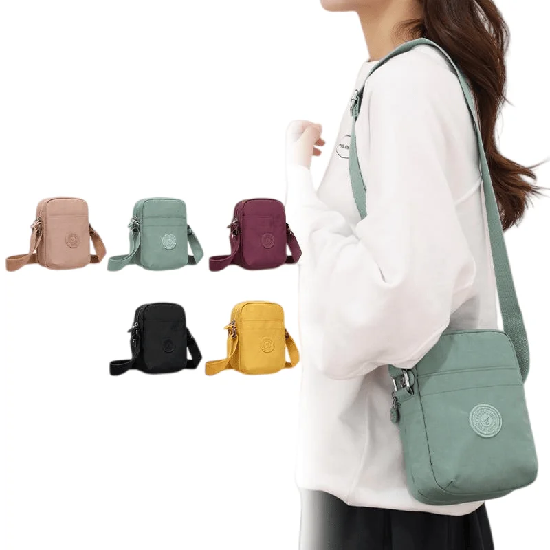Women's Mini Crossbody Bag Multi-Layer Oxford Lightweight Shoulder Purse for Small Phone Travel And Everyday Use