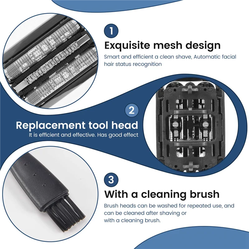 BAAO-Replace Electric Shaver Head For Braun 53B Series 5-6 50-R1000S 50-B1300S 50-R1320S 50-R1300S 50-M4000cs 50-M4200cs