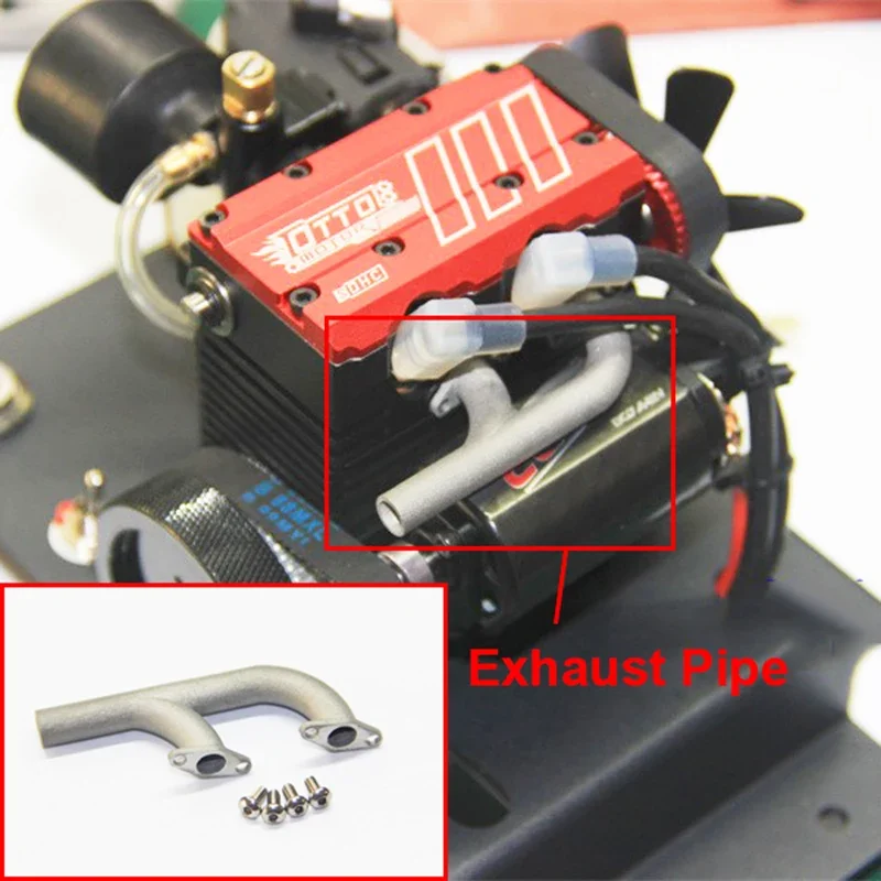 Uitlaatpijpen voor TOYAN Tweecilinder Motor Model FS-L200AC/FS-L200W Uitlaatpijp Uitlaat Schoorsteen met Schroef Metalen Fittings