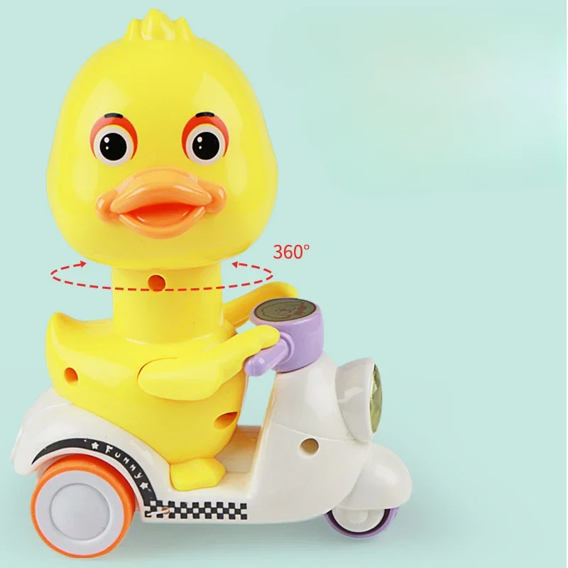 Pato amarelo brinquedo imprensa tipo crianças bebê inércia mini carro motocicleta nenhuma bateria necessária brinquedos para crianças de 2 a 4 anos de idade