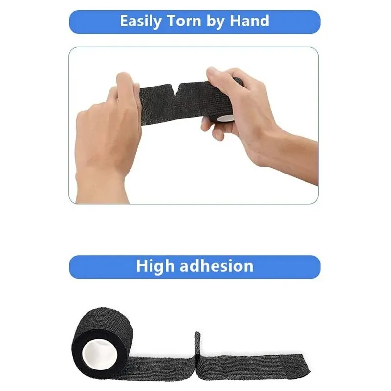 6 Stück selbstklebende Bandage, Befestigungsbandage, Tierbandage, handzerreißender, wasserdichter elastischer Verband für Haustiere, 5 cm x 4,5 m – Detail 7