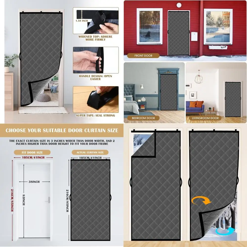 

Дверные шторы с термоизоляцией, зимние дверные одеяла, ткань Оксфорд, толстый хлопковый наполнитель, термочехлы, 38 x 83, клетчатый