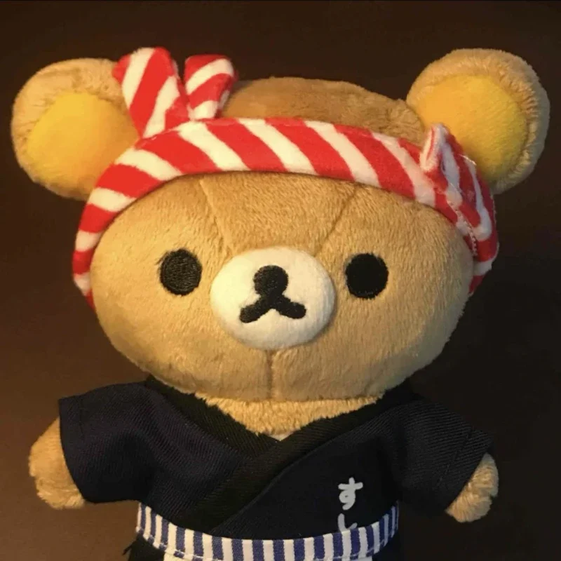 Cartoon san-x Rilakkuma Anime Speelgoed Sushi Korilakkuma Beer pluche Sleutelhanger leuke Accessoires Soft Gevulde Rugzak Hanger Geschenken