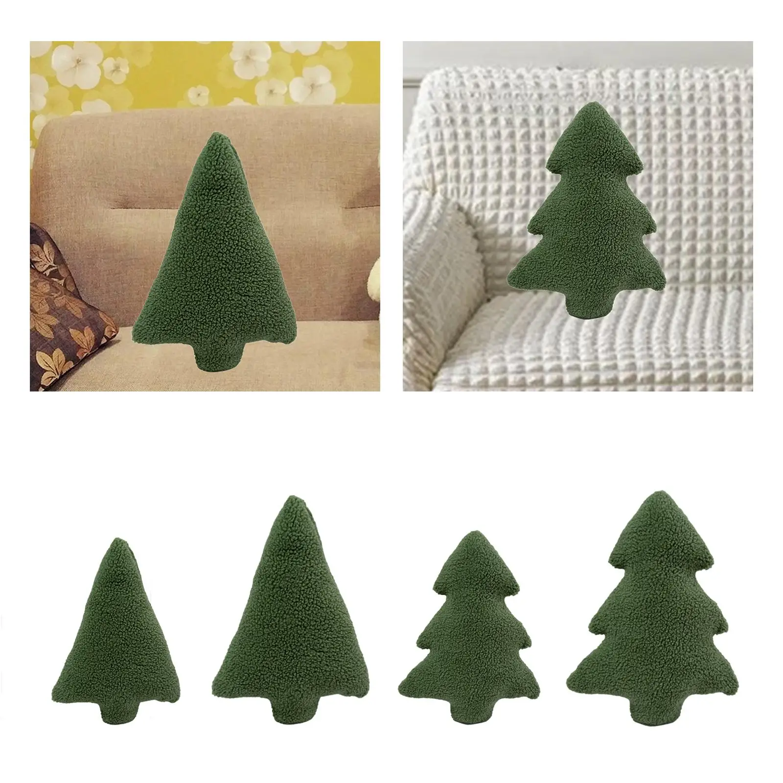 

Christmas Tree Pillow Green Cushion Soft for Decoration Party Nursery Decor