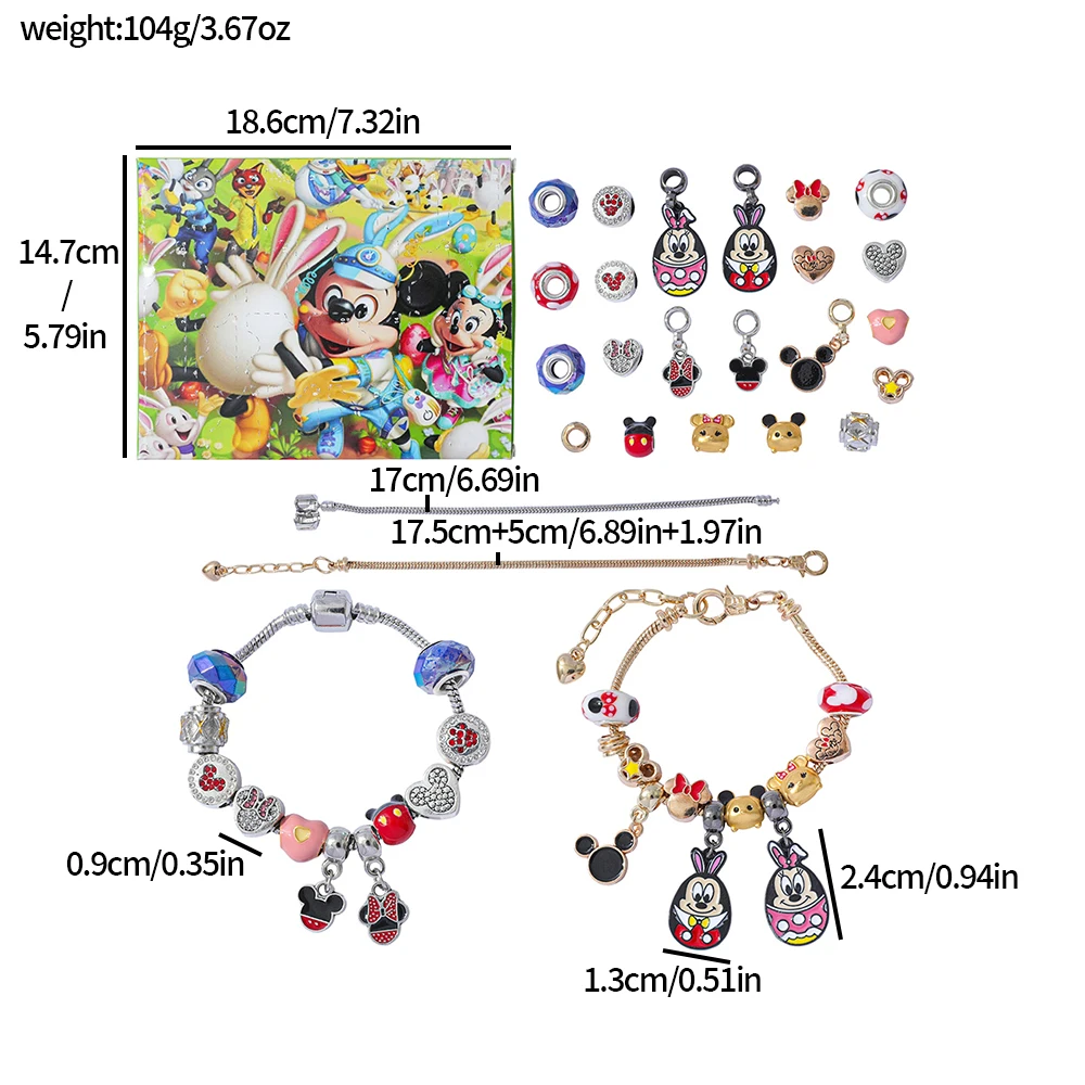 Personaggio dei cartoni animati Disney Topolino e Minnie Mouse Avvento Blind Box Charms Accessorio fai da te di moda per regali giocattolo per feste di compleanno