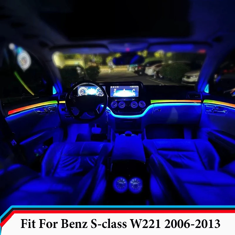 Ambient Light Fit for Benz S Class W221 2006 2007 2008 - 2013 Air Vent Luminous Dynamic and Shadow Atmosphere Lamp Interior Kit