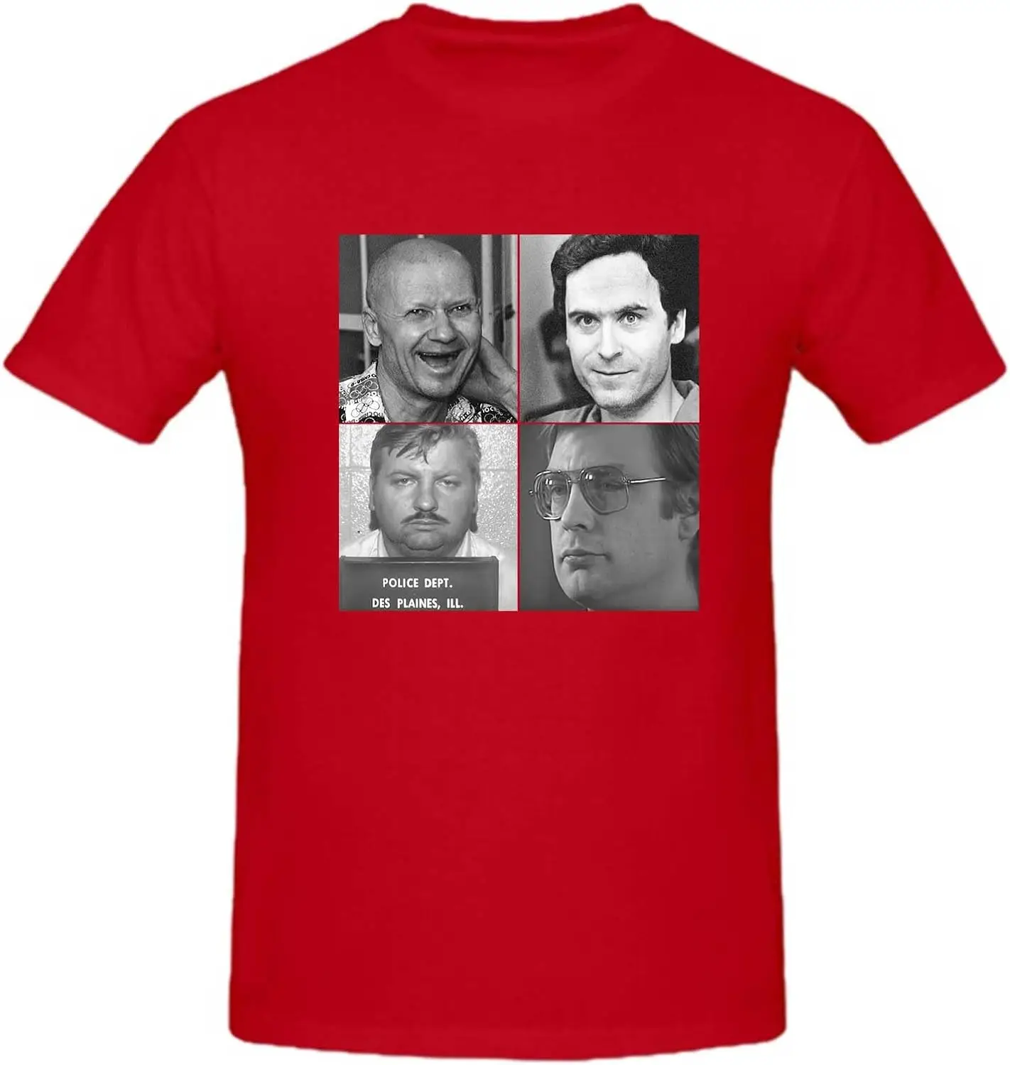 Unisex Serial Killers T-Shirt, Ted Bundy T-Shirt, Andrei Chikatilo John Wayne Gacy Jeffrey Dahmer T-Shirt