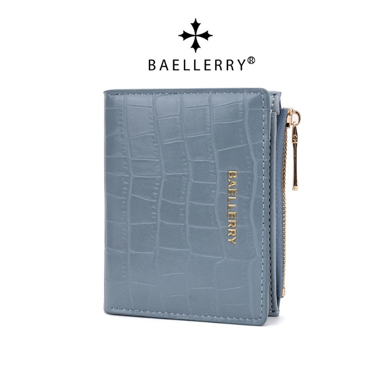  Baellerry Fashion Crocodile Pattern Women Wallet Multi Functional Card Bag Photo Folder Zero Wallet for Women's Birthday Gift 