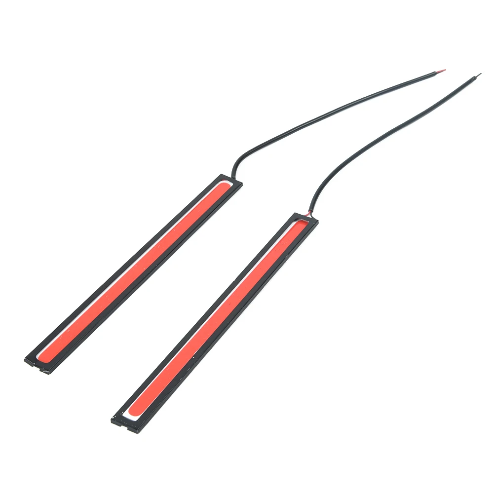 2Pcs 17cm COB LED Light Strip RED 6000K Waterproof 12V DRL Daytime Running Light Auto Strip Light Fog Light Driving Lamp