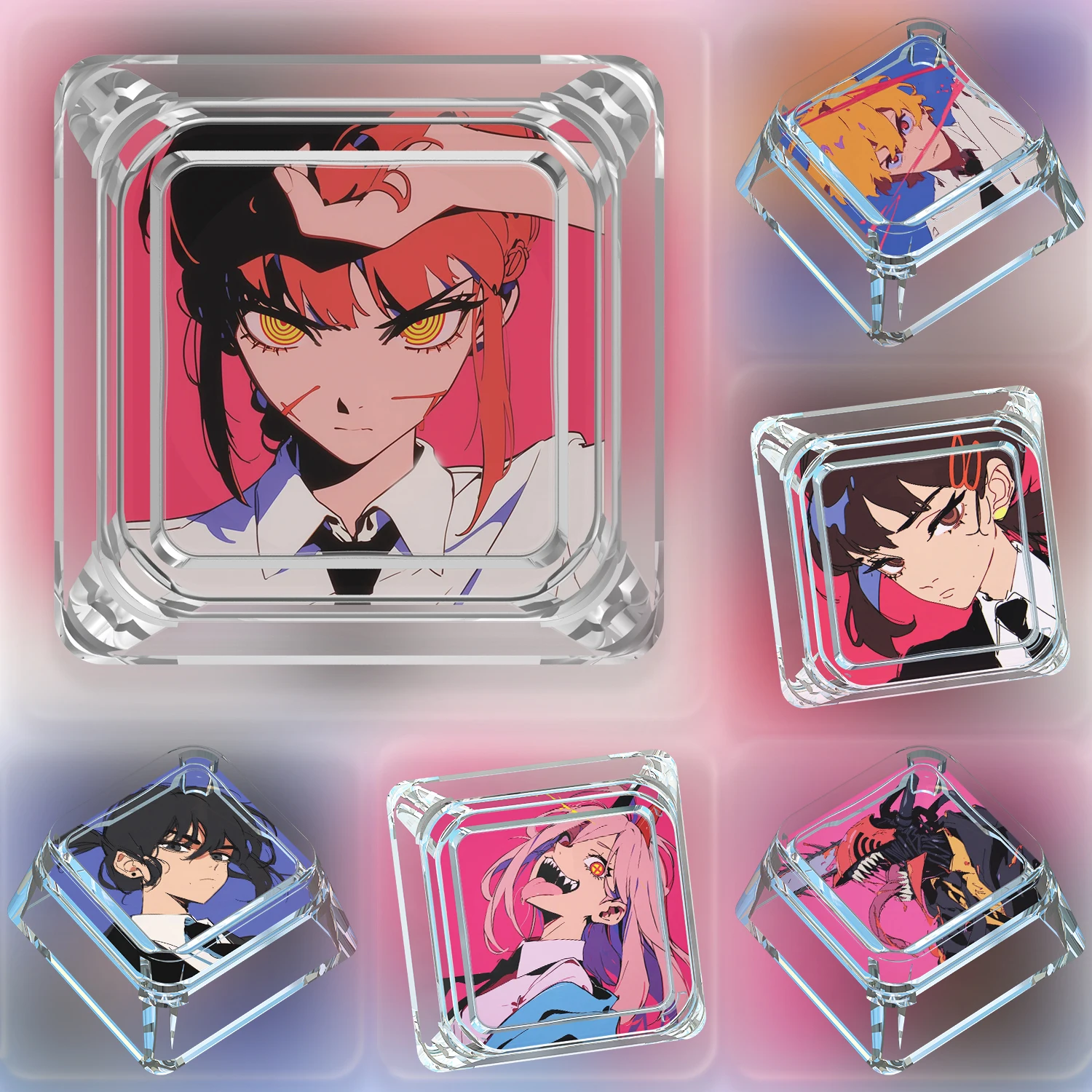 

Diy Chainsaw Maned Makima Mechanical Keyboard Keycaps Cross Axis Card Customized Mechanical Keyboard Keycaps Gift Toys