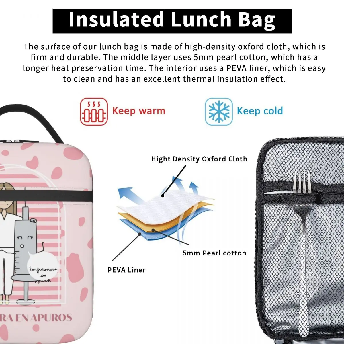 Doctor Nurse Healthy Lunch Bags Insulated Enfermera En Apuros Product Food Container Bag Thermal Cooler Lunch Box For Office