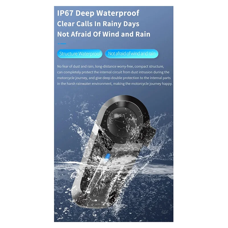 

-PQWN New L1 Bluetooth 5.3 Helmet Headset Wireless Hands-Free Call Motorcycle Waterproof Earphone Music Player Speaker Moto