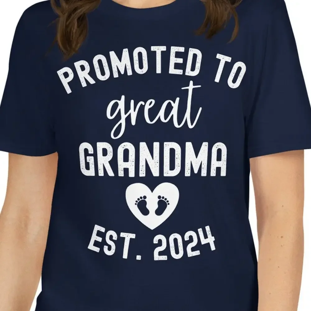 Promoted To Great Grandma T Shirt Pregnancy Announcement 2024 S Grandparent