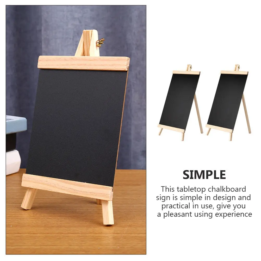 2Pcs Tabletop Chalkboard Sign Wood Blackboard for Restaurants Cafes Bars Weddings Supermarkets Retail Stores Kitchen Menu Boards