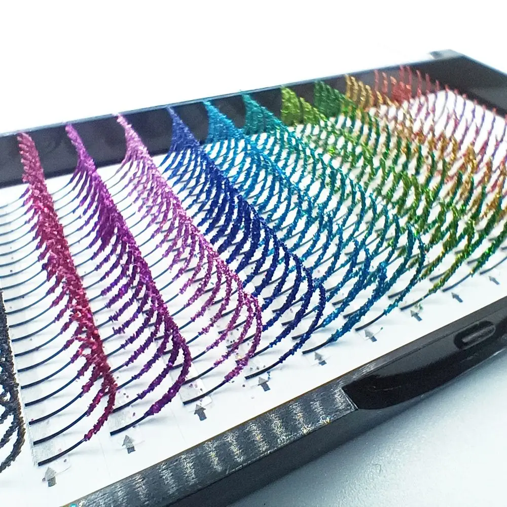 Makeup Tools Colored Mink Lashes Party Glitter Colored Eyelashes Cosplay Eyelash Individual Cluster Eyelashes Fake Color Lashes