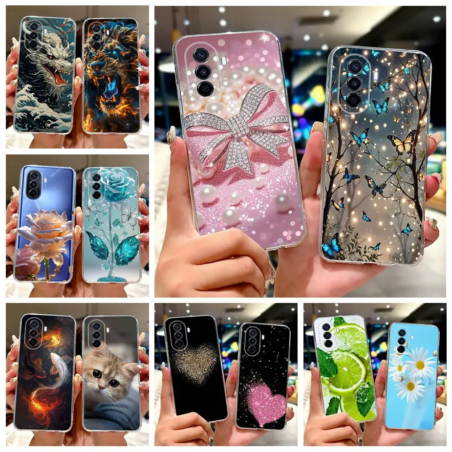 Para Huawei Nova Y70 Plus funda NovaY70 MGA-LX9 MGA-LX3 nueva funda pintada de lujo funda de silicona suave para Huawei Nova Y70 Plus Shell