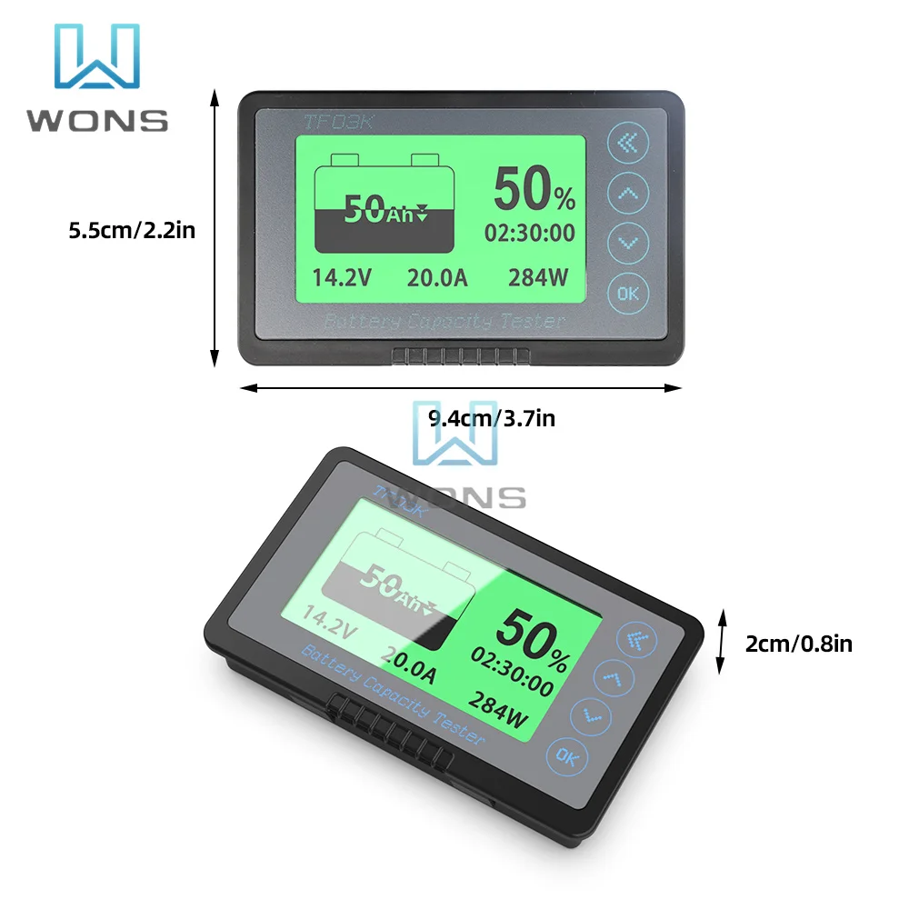 

TF03K Type B Coulomb Meter Electric Car Touring Battery Level Indicator Voltmeter Capacity Detector 8-120V 50A 100A 350A 500A