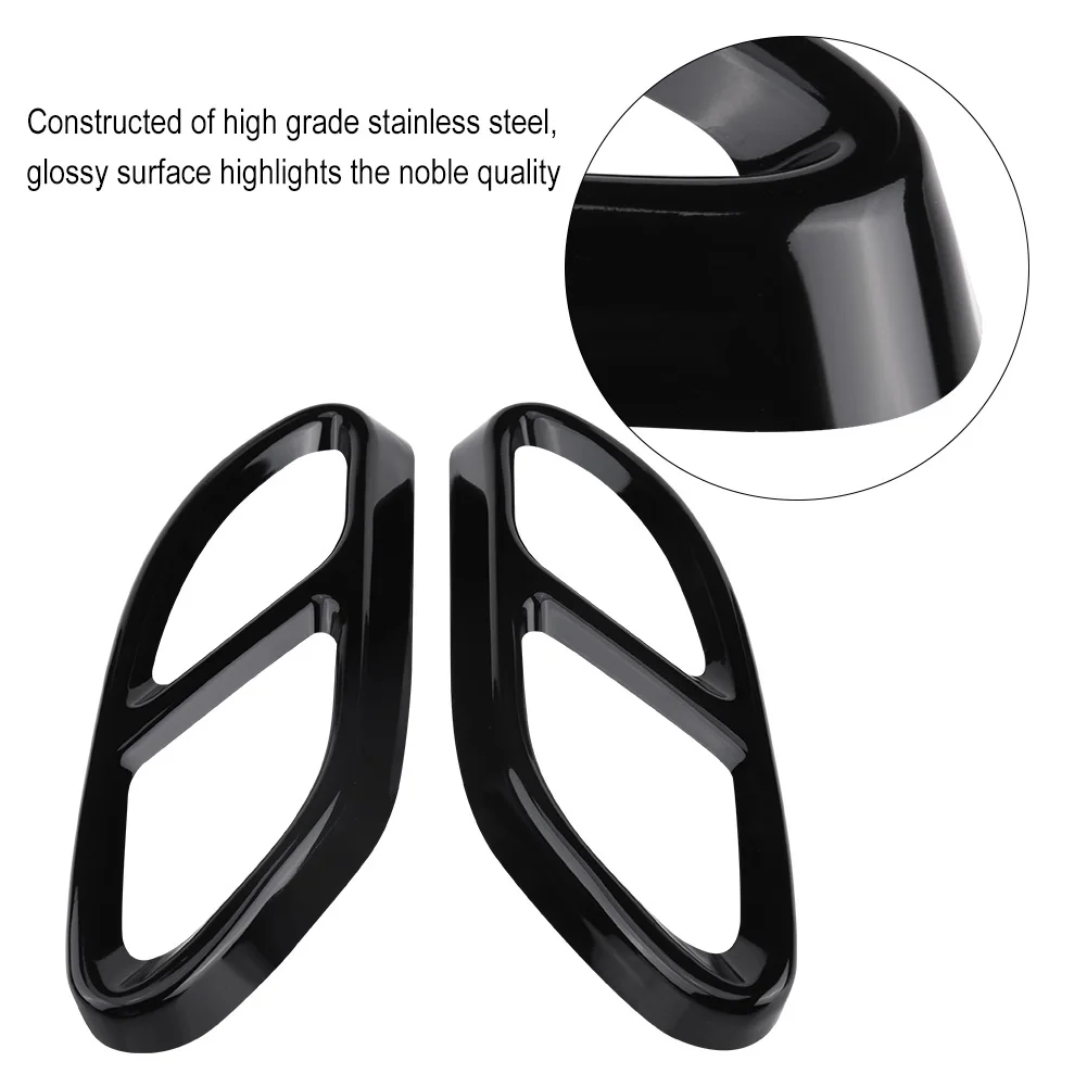 الزخارف العادم 1 زوج العادم الخمار أنبوب طرفي غطاء الزخارف ل GLC C E الفئة C207 14-17 العادم الأنابيب #4