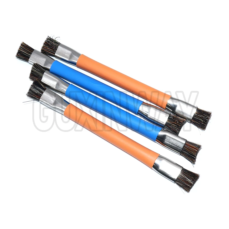 The safety double-ended brush is used for cleaning the chips of mobile phones and computer motherboards