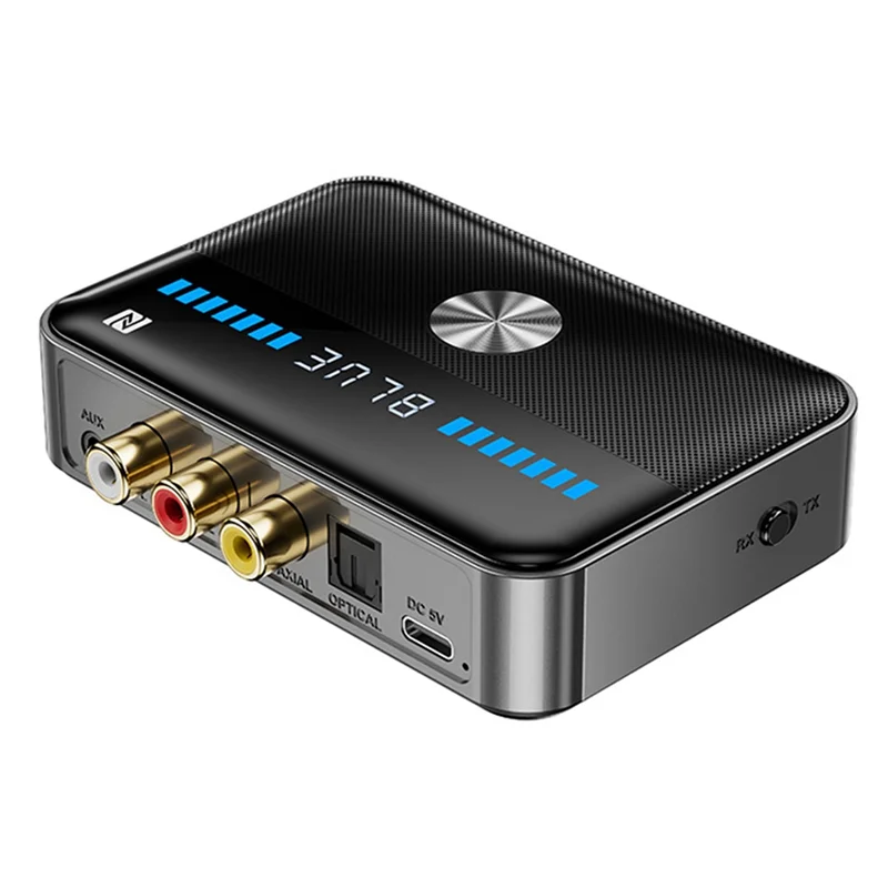 

B48A Bluetooth-приемник 5.3NFC Bluetooth-адаптер Коаксиальный оптоволоконный черный Hi-Fi Bluetooth-передатчик