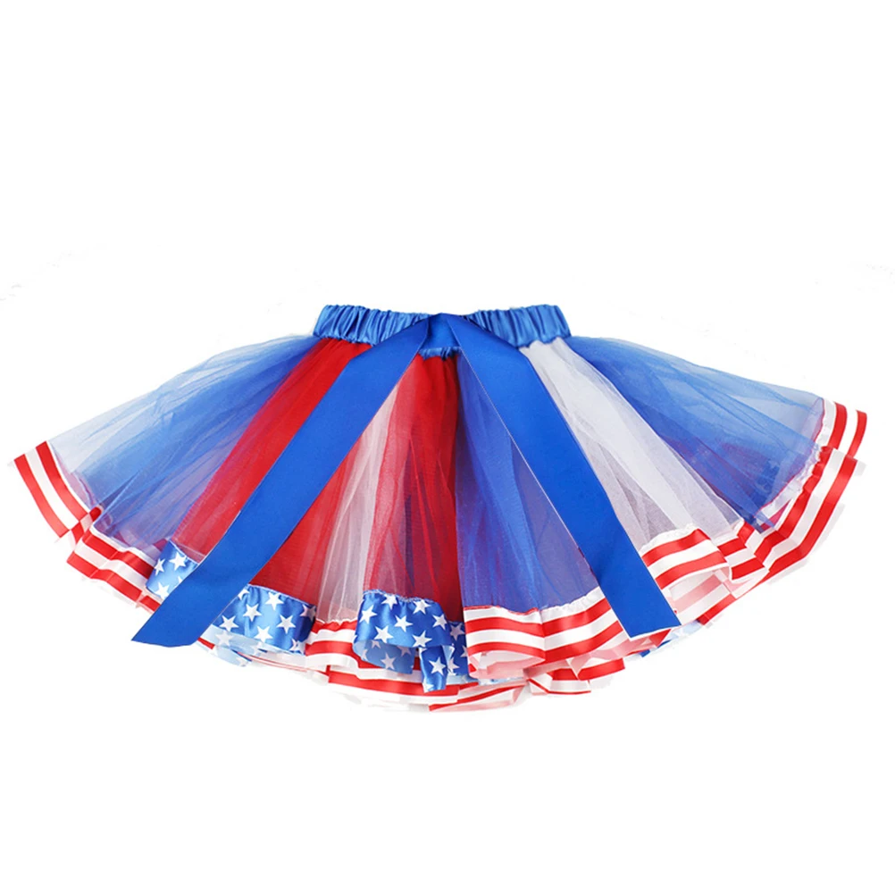 

2pcs Printed Women Dress Independence Day Flag Design Party Gown Festival Daily Wear Colorful Child Clothing 110823