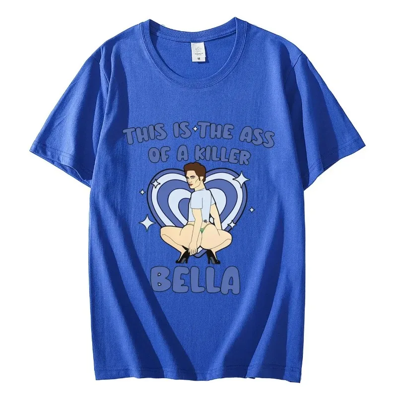 T-shirt casual estiva in cotone con immagine parodia stampata in 2D, immagine di parodia 2D, immagine di parodia, moda astratta, comoda, stile Y2K