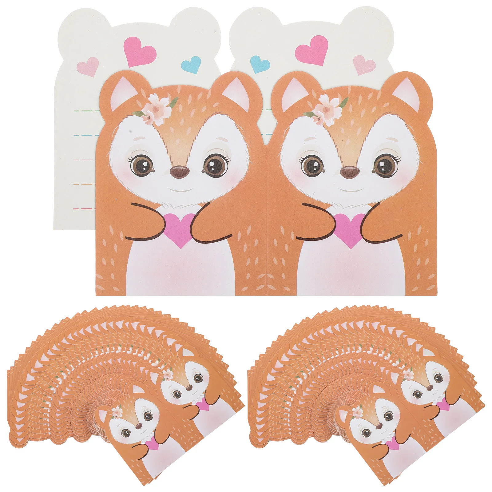 

100Pcs Deer Thank You Cards Expressive Writing Space Blank Cards Envelopes Birthday Anniversaries Mini Notebooks Party Favors